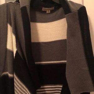 Knit material long cardigan